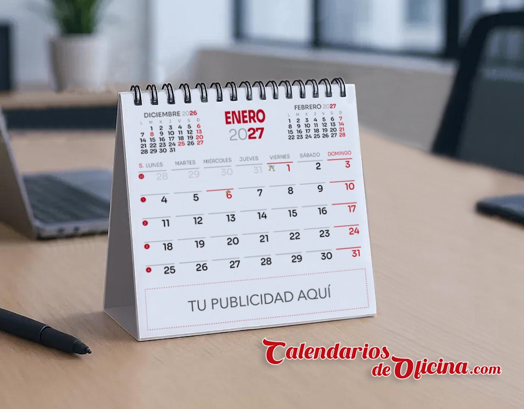 calendario de mesa publicitad con notas