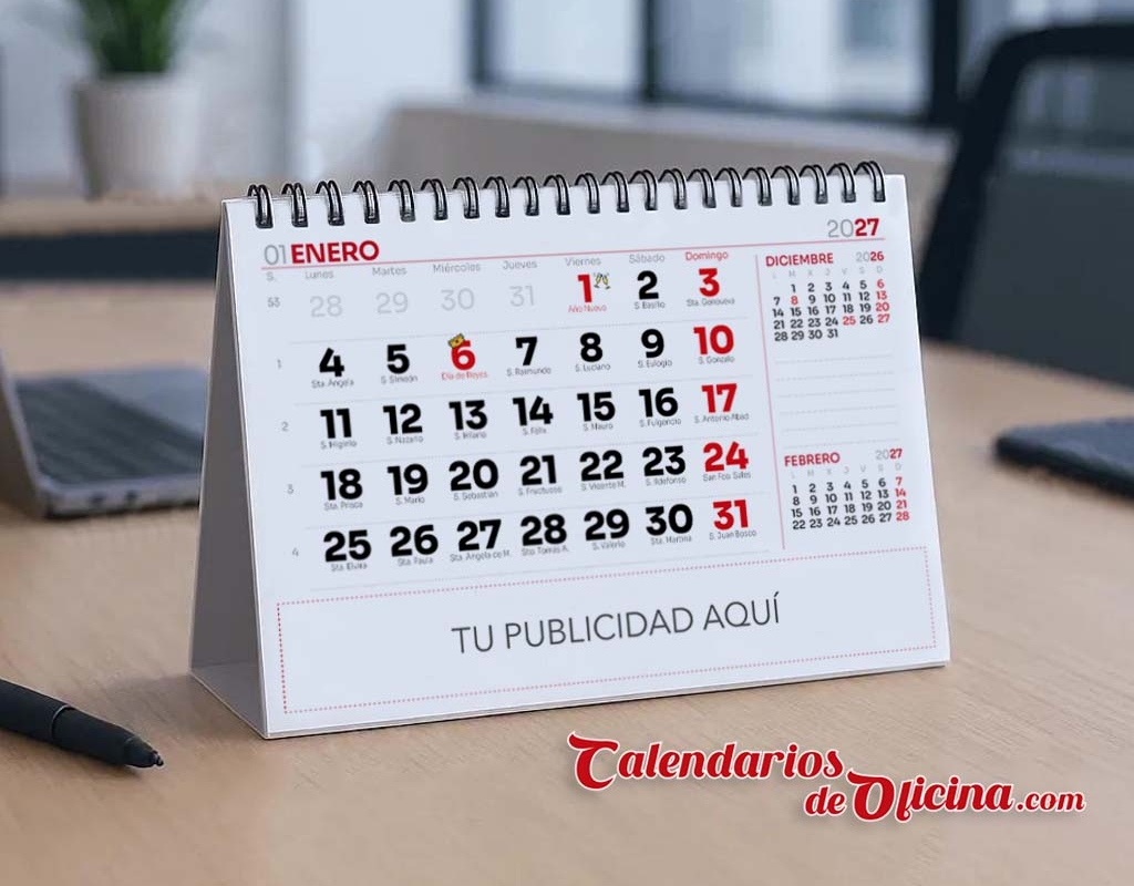 calendario publicidad de 7 hojas tamaño A5